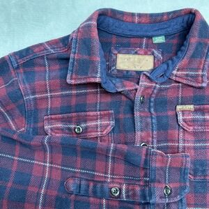 Orvis Shirt Mens XL Red Plaid Flannel Lined Button Up Heavyweight Outdoor